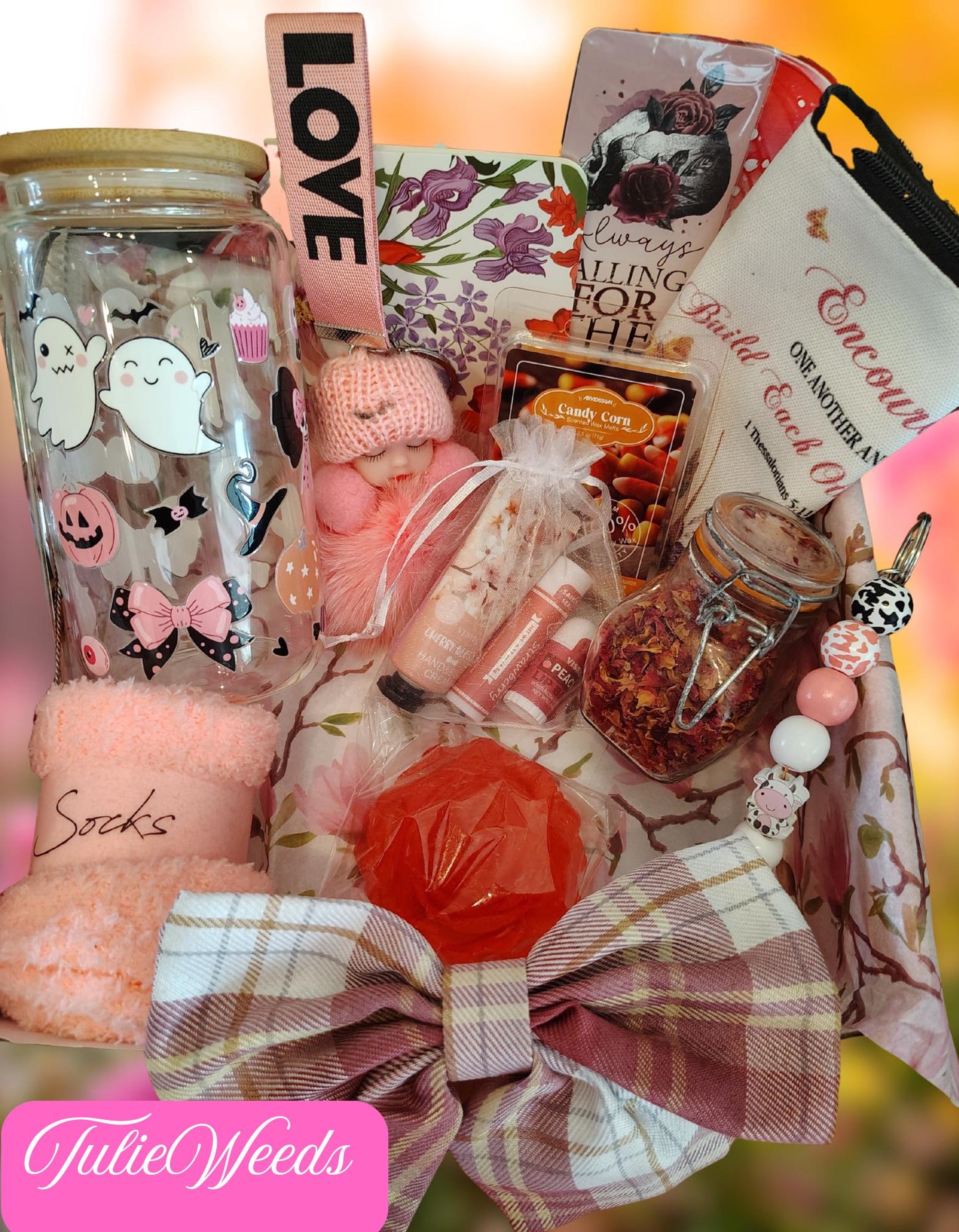Fall Gift Boxes, , cups, tumblers,key chain, stationary, clothes,socks,candles,gift set,skulls, big box,soap,rose petals,scented candles