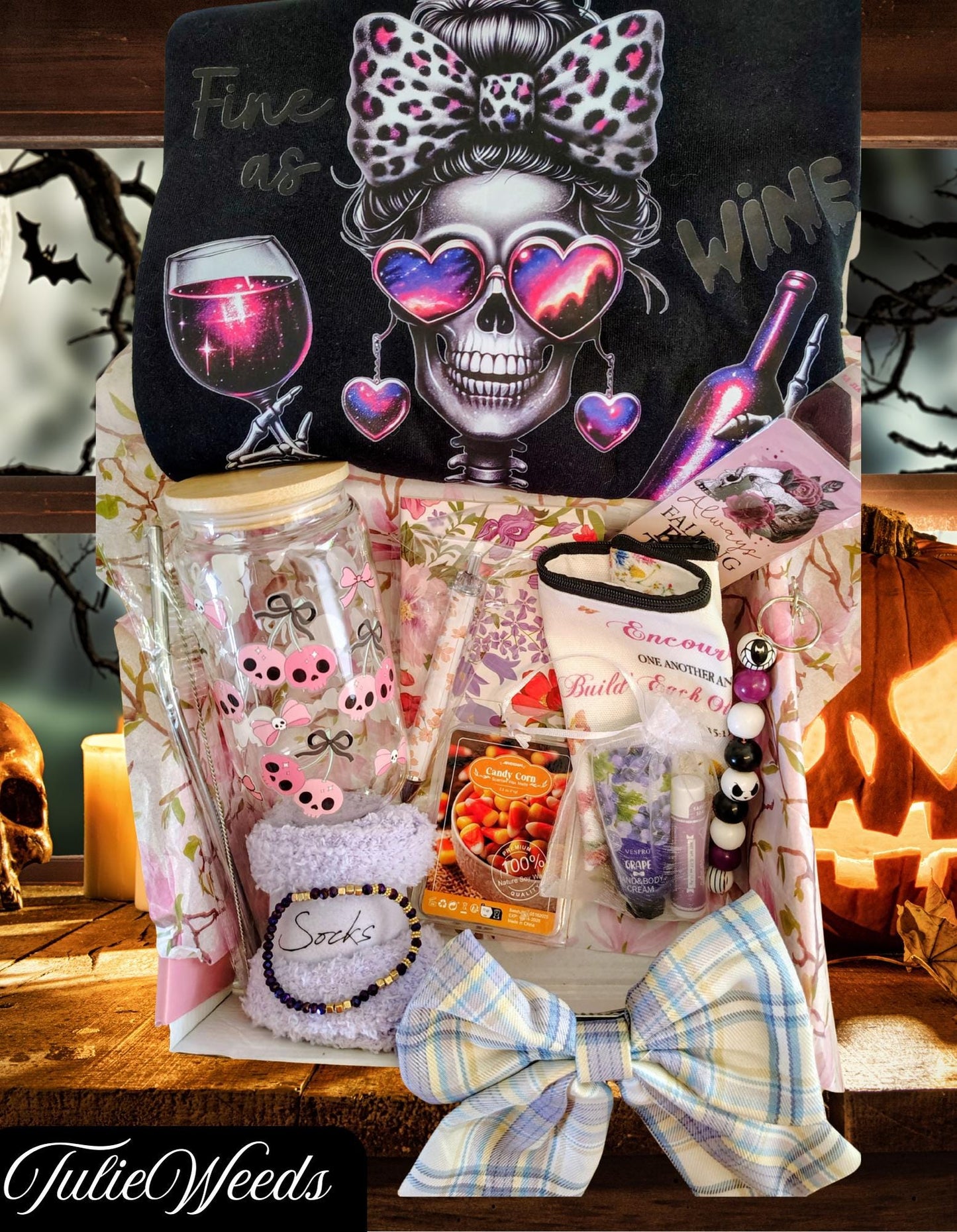 Fall Gift Boxes, T-shirts, cups, tumblers, October,key chain, stationary, clothes,socks,candles,gift set,skulls,