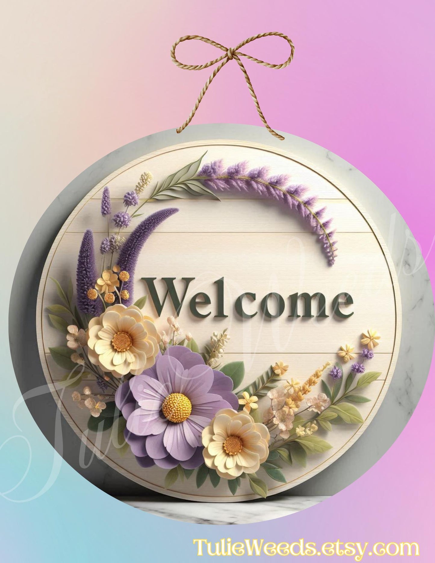 Door hanger, wall hangers, metal, decoration, country, flower wall hanger, wreath sign, round sign, home decor, welcome signs,