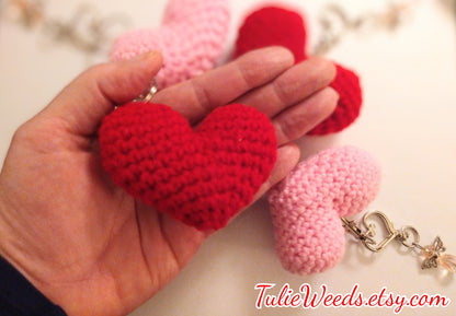 Pocket hugs,hearts, keychains,Valentine's, crochet heart,red heart, pink, heart,cards,gift ideas, puffed heart, hugs
