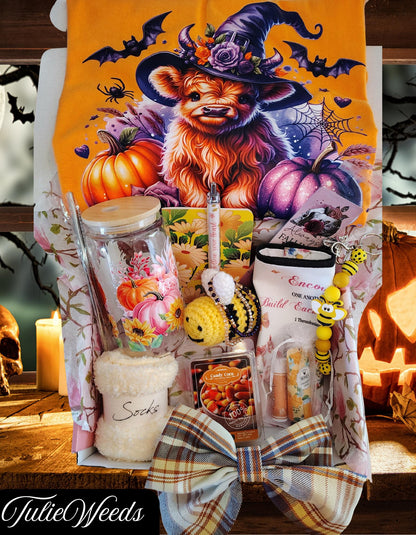 Fall Gift Boxes, T-shirts, cups, tumblers, October,key chain, stationary, clothes,socks,candles,gift set,skulls,