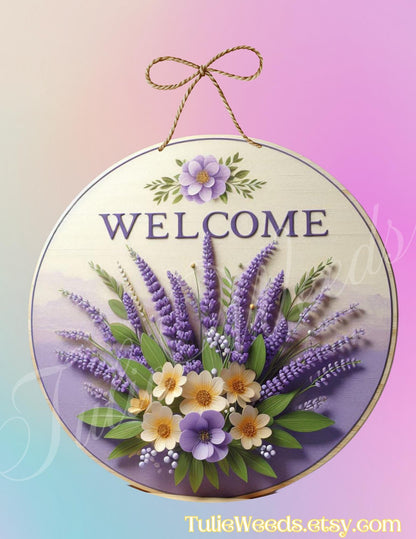 Door hanger, wall hangers, metal, decoration, country, flower wall hanger, wreath sign, round sign, home decor, welcome signs,
