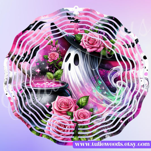 Wind spinners, yard decorations, witches, metal signs, handmade sign, outdoor signs, tail ball spinner, Halloween, garden decor, fall, skull