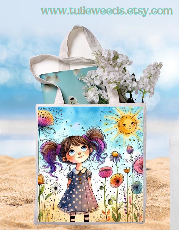 Tote bag, girl, boy, totes, handbag, picnic bag, shopping bag, book bag, purse, canvas, kids, beach bag, travel tote, giftbag
