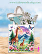 Tote bag, totes, handbag, picnic bag, shopping bag, book bag, purse, canvas, kids, beach bag, travel tote, giftbag, giraffes, baby shower