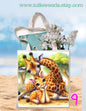 Tote bag, totes, handbag, picnic bag, shopping bag, book bag, purse, canvas, kids, beach bag, travel tote, giftbag, giraffes, baby shower