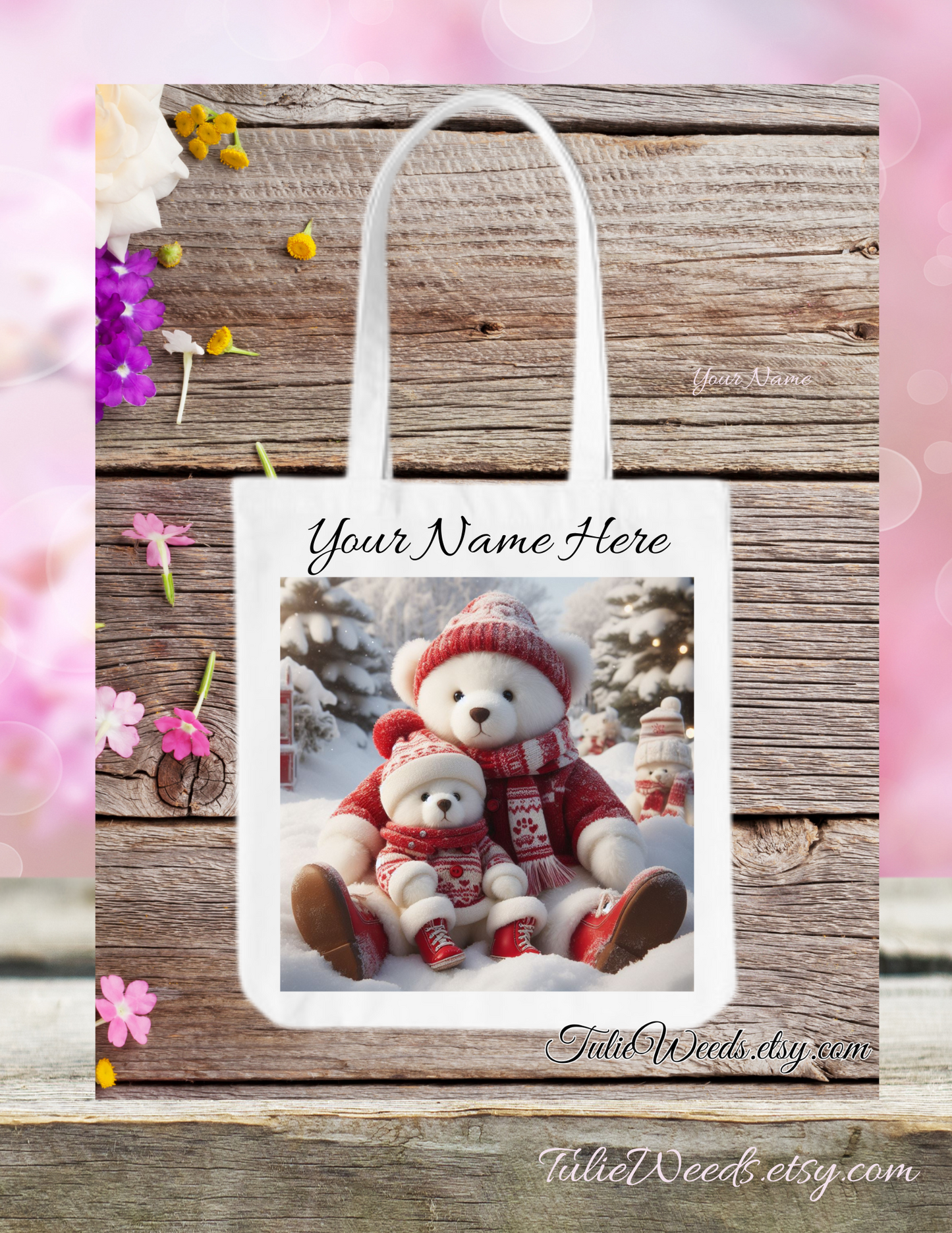 Holiday Bear Tote Bag
