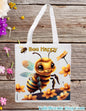 Tote bag, bee tote, purse, beach bag, shopping bag, coffee, drinking coffee, gift ideas, carry bag,