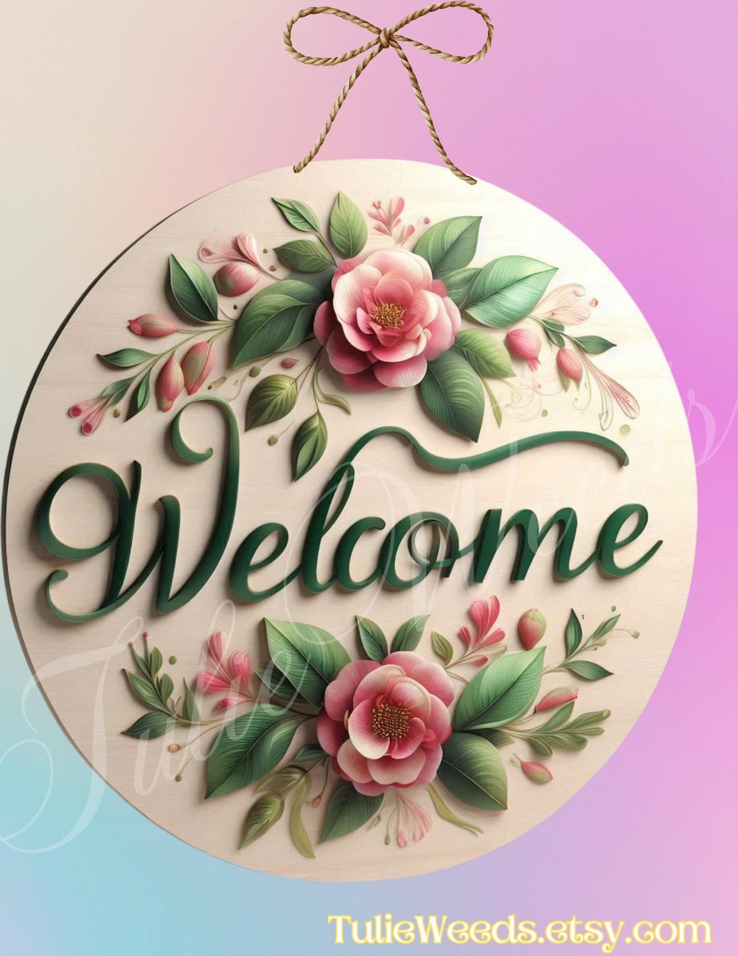 Door hanger, wall hangers, metal, decoration, country, flower wall hanger, wreath sign, round sign, home decor, welcome signs,