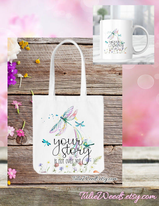 Tote bag & Mug Gift set, Mothers day,  canvas tote, coffee mug, personalize, for mom, gift ideas, mom bag, drinking cup,hearts