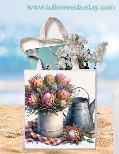 Tote bag, girl, totes, handbag, picnic bag, shopping bag, book bag, purse, canvas, flowers, butterflies, beach bag, travel tote, giftbag